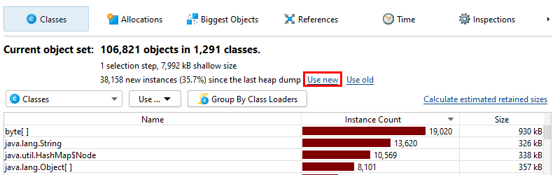 jprofiler memory leak detection