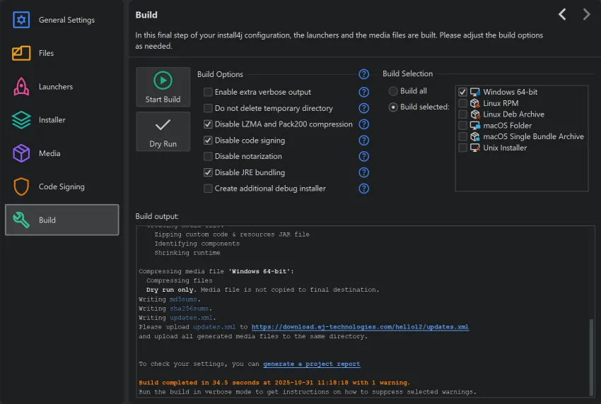 Screenshot of install4j